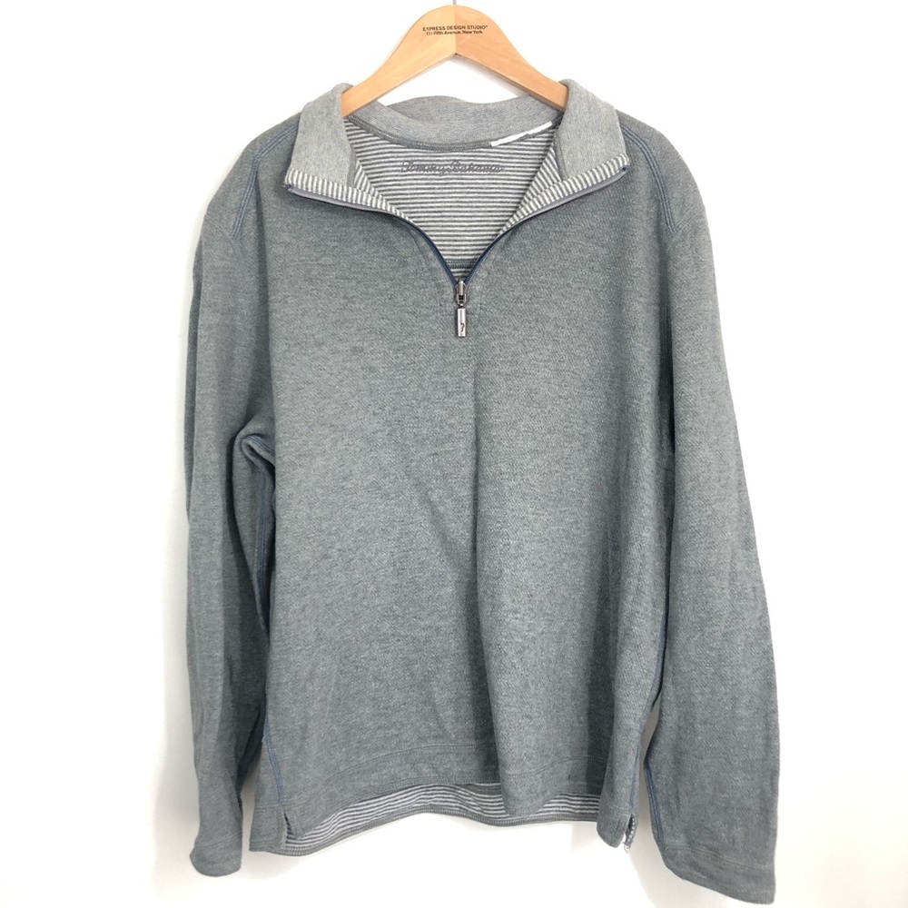 Tommy Bahama Quarter Zip Pullover Hoodie - Picture 1 of 5